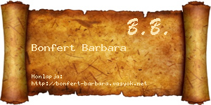 Bonfert Barbara névjegykártya